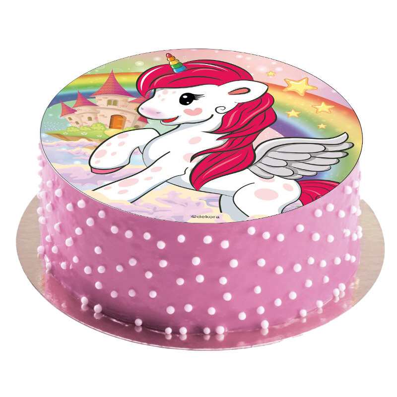 Tortenaufleger Einhorn - Zuckerfreier Fondant 16 cm