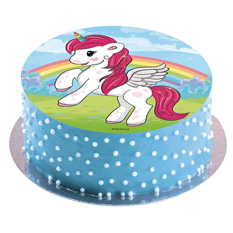 Tortenaufleger Einhorn - Zuckerfreier Fondant 20 cm