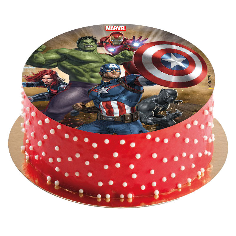 Tortenaufleger Avengers - Zuckerfreier Fondant 16 cm