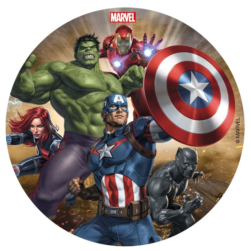 Tortenaufleger Avengers - Zuckerfreier Fondant 16 cm