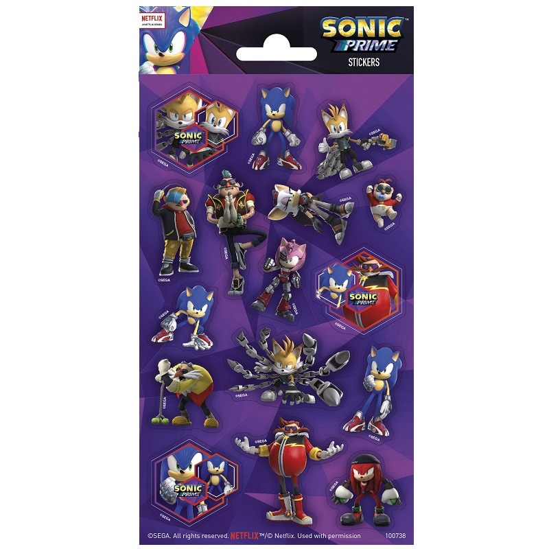 Sonic - Glitzernder Stickerbogen 16er Pack