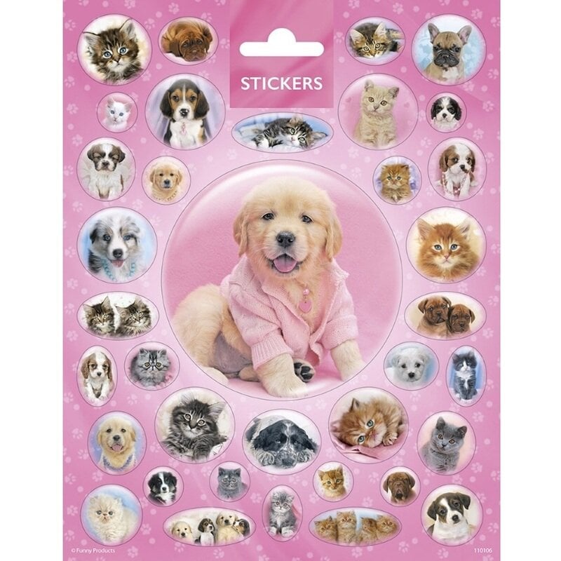 Sticker mit süßen Hunden und Katzen