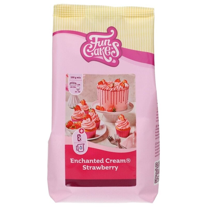 FunCakes Enchanted Cream® Strawberry Backmischung, 450 Gramm