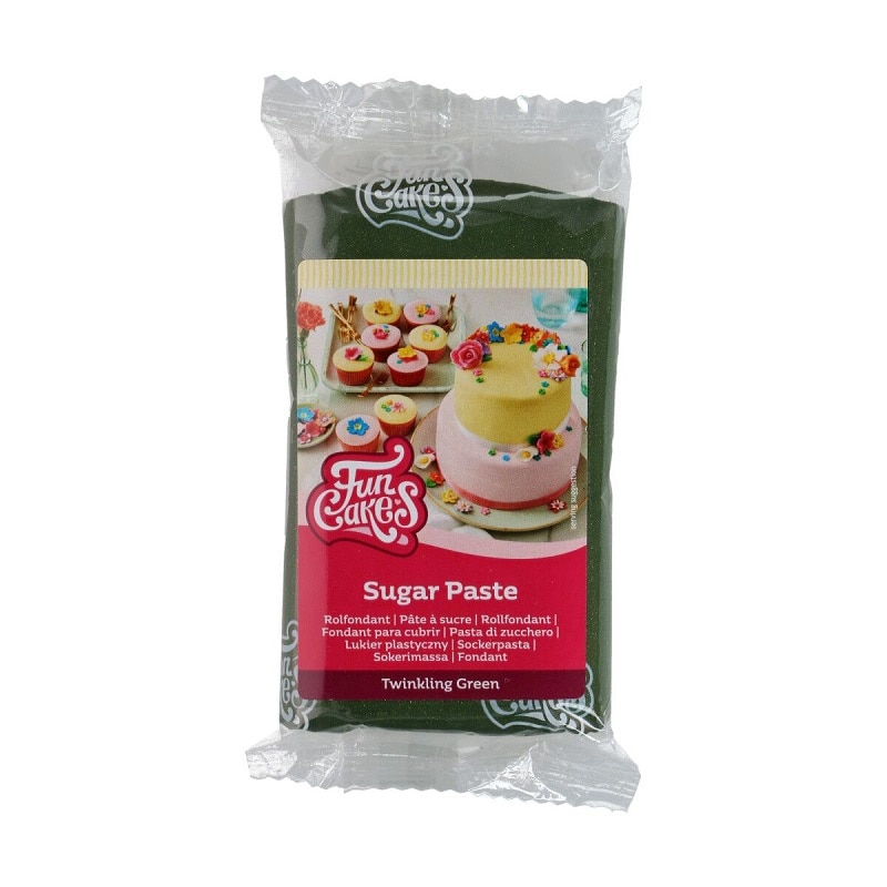 FunCakes - Glitzernder Fondant in Dunkelgrün 250 Gramm