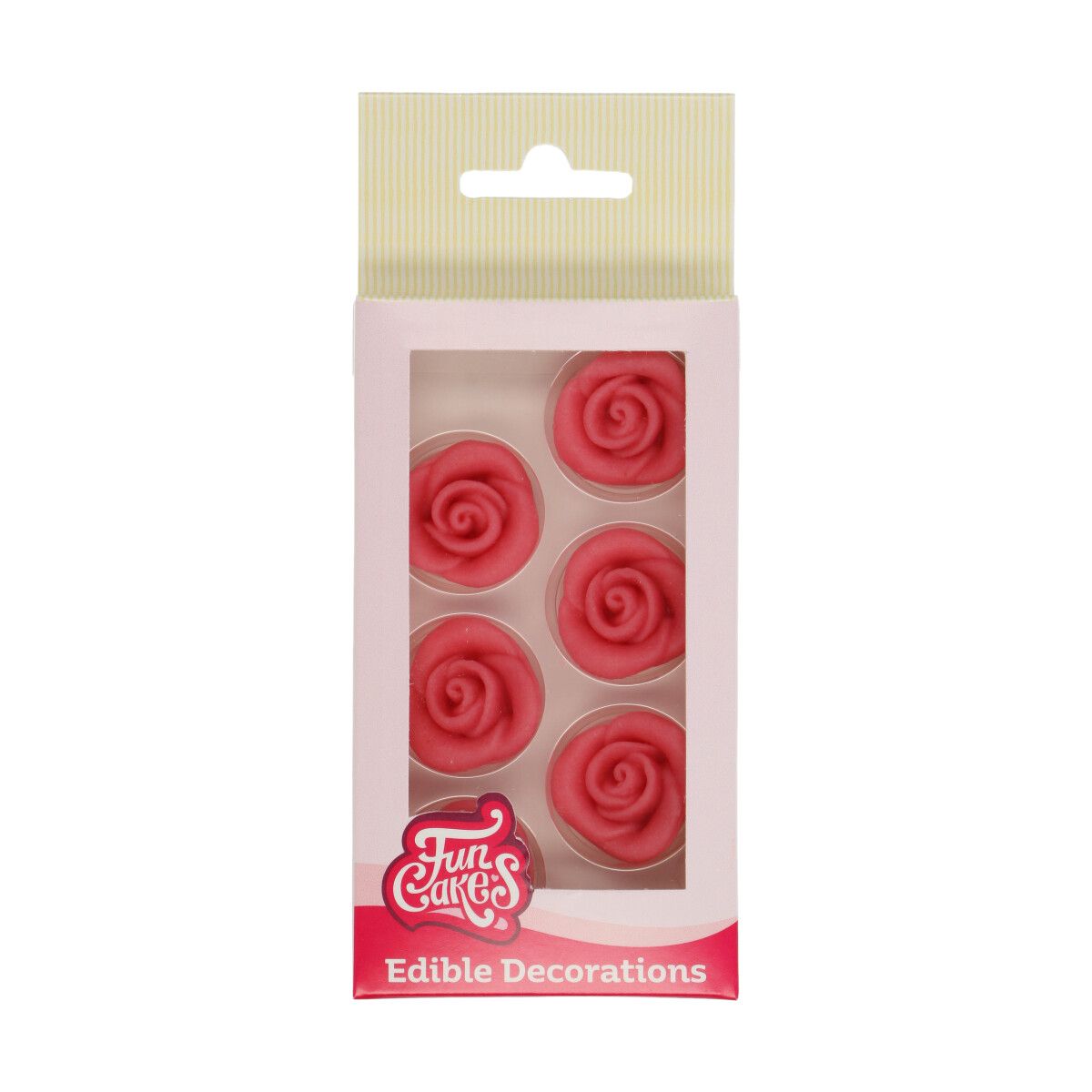 FunCakes - Marzipan Dekorationen Rosa Rosen 6 Stück