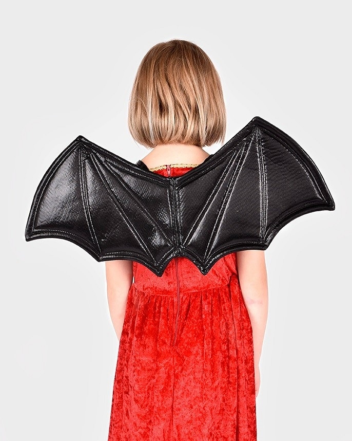 Schwarze Fledermausflügel Kindergröße 30 cm