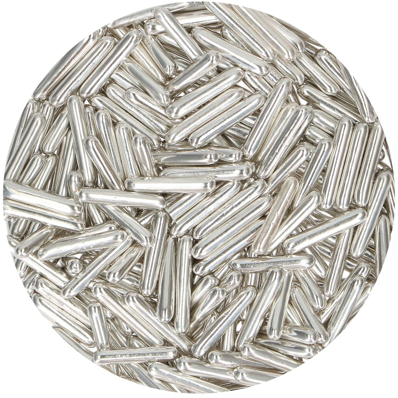 FunCakes - Streusel Metallic Sugar Rods Silber 70 g