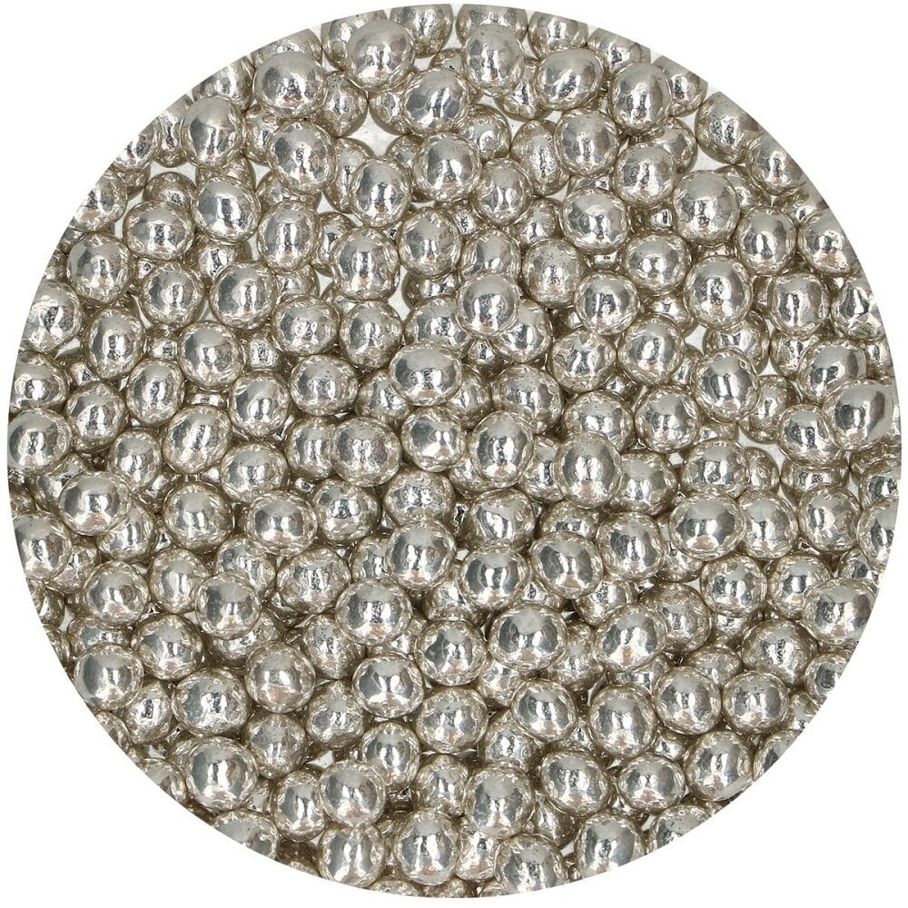 FunCakes - Metallic Silber Schokoladenperlen 60 Gramm