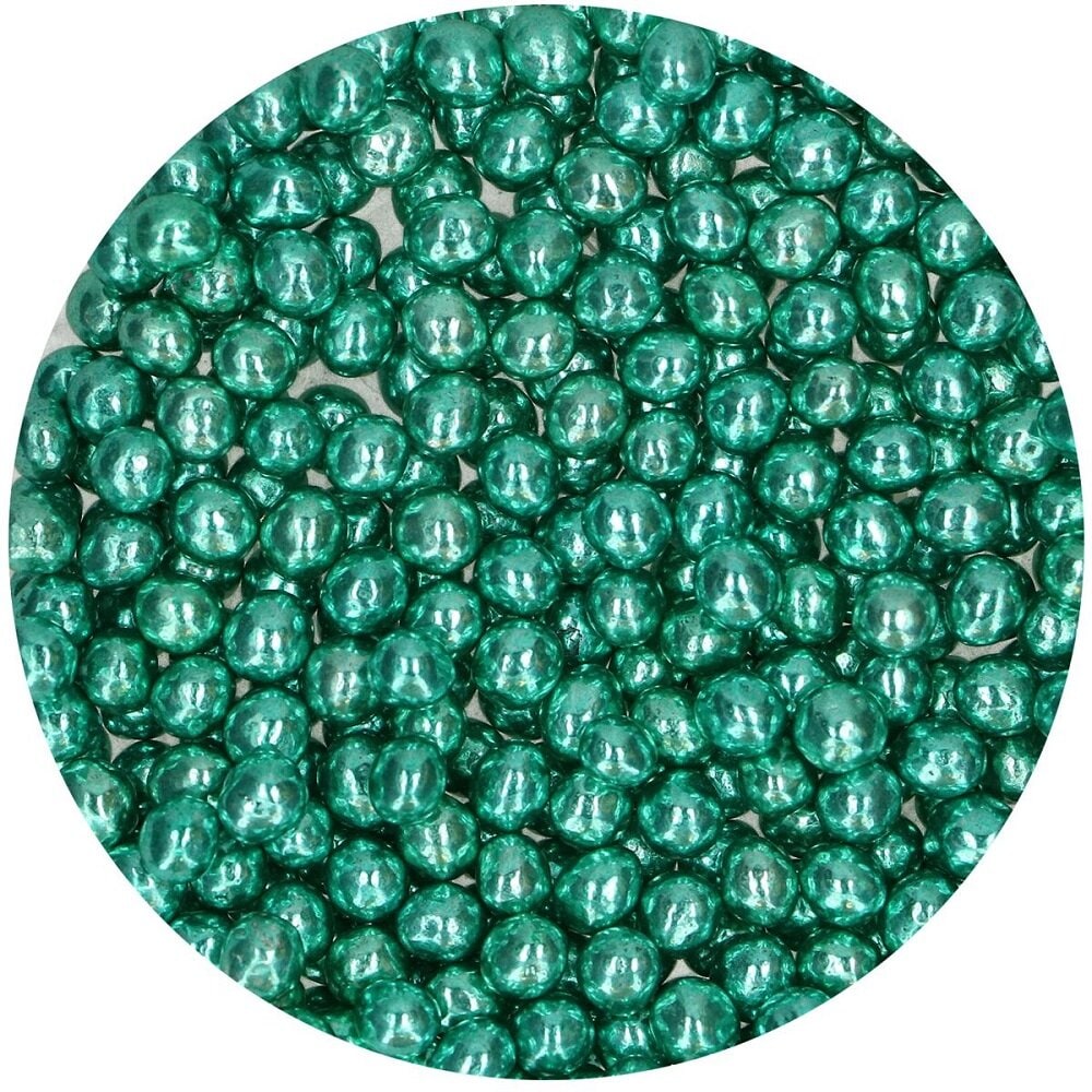 FunCakes - Metallic Grüne Schokoladenperlen 60 Gramm