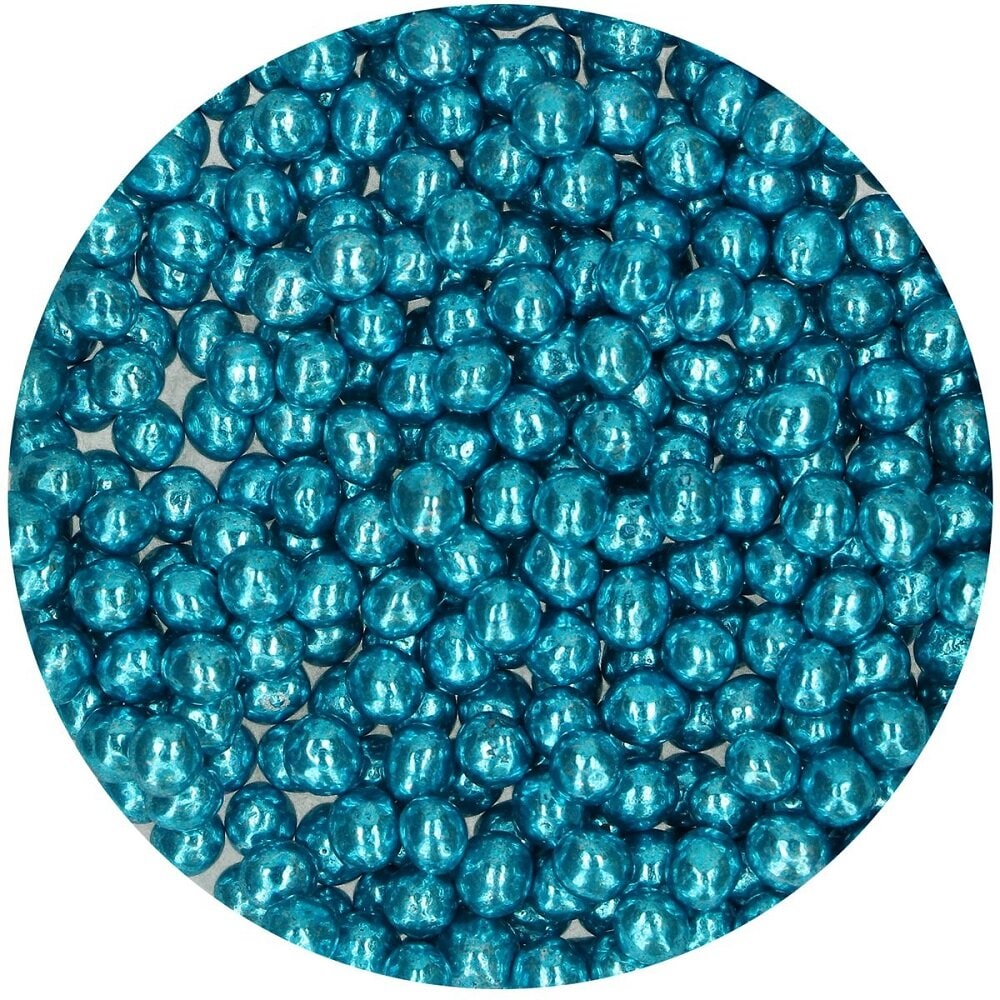 FunCakes - Metallic Blaue Schokoladenperlen 60 Gramm