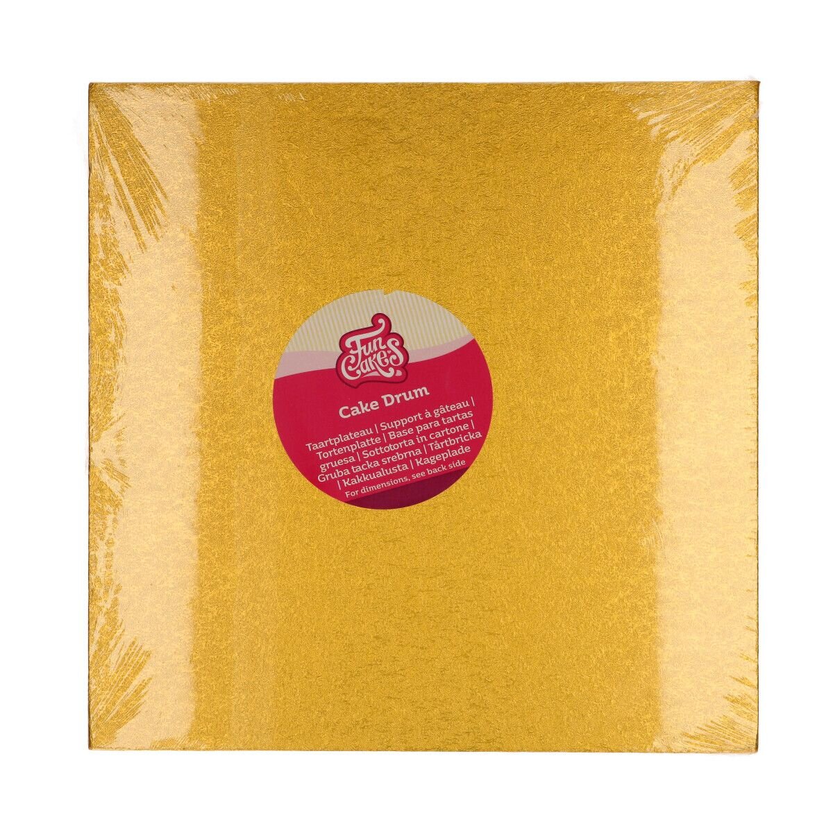 FunCakes - Tortenplatte Quadrat Gold 30,5 cm
