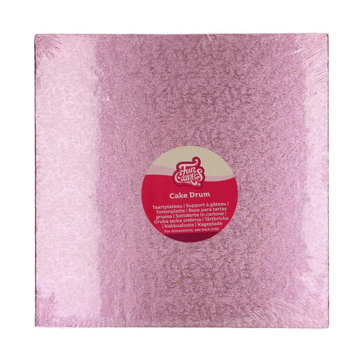 FunCakes - Tortenplatte Quadrat Pink 30,5 cm