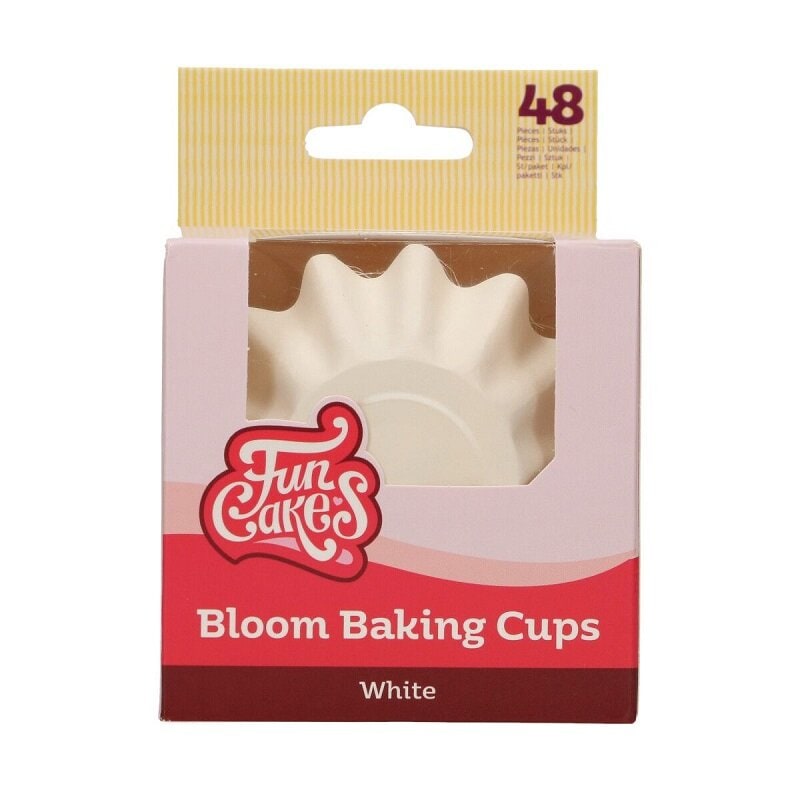 FunCakes – Muffinförmchen Blumenform Weiß, 48er-Pack