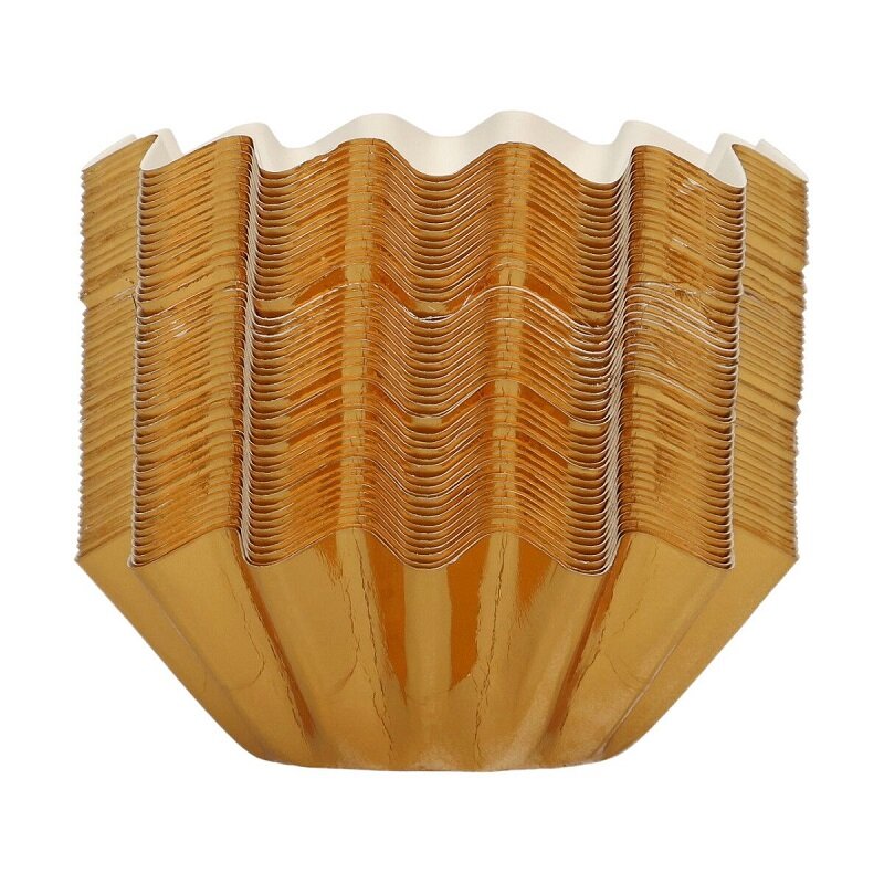 FunCakes - Muffinförmchen Blumenform Gold, 48er-Pack