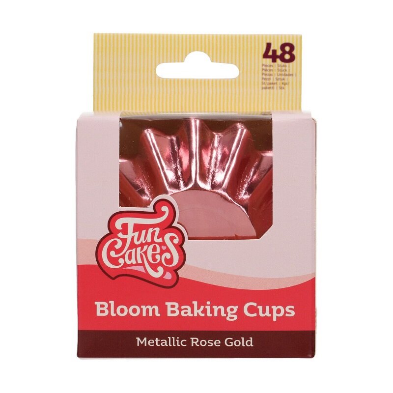 FunCakes - Muffinförmchen Blumenform Roségold, 48er-Pack