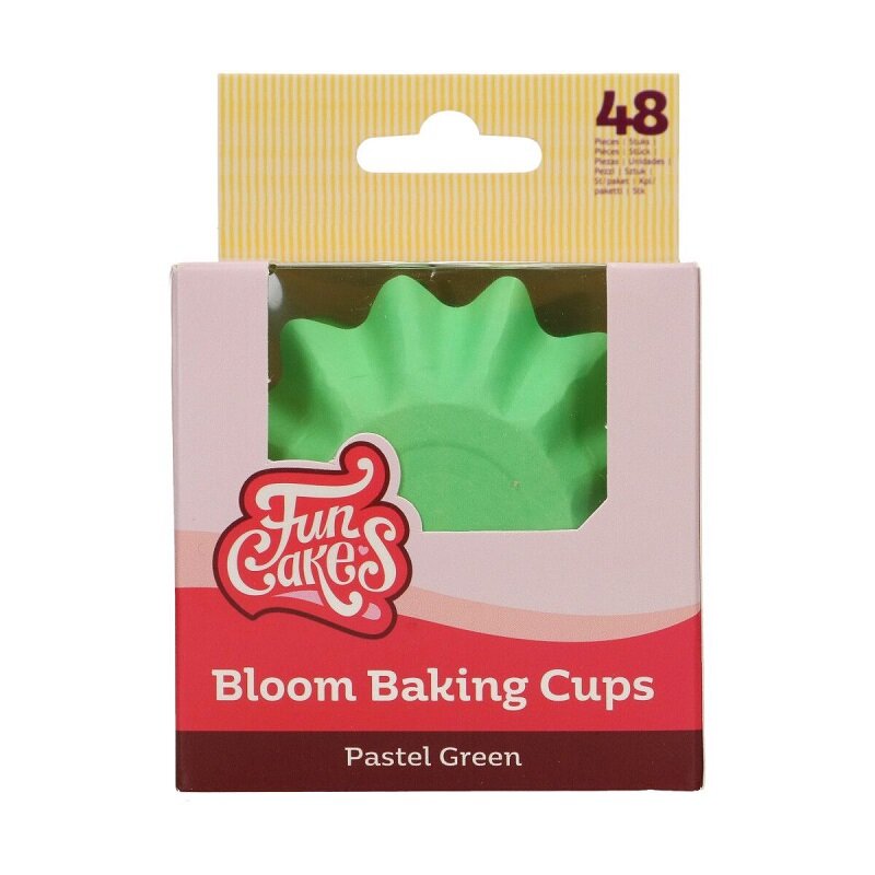FunCakes - Muffinförmchen Blumenform Pastellgrün, 48er-Pack