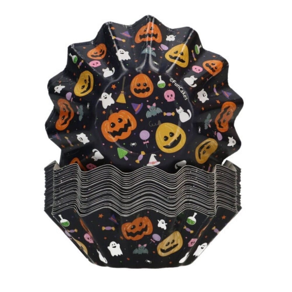 FunCakes - Blumenförmige Muffinförmchen Halloween 48er-Pack
