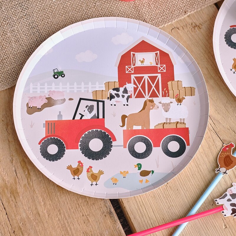 Bauernhof Tiere - Teller 8er-Pack
