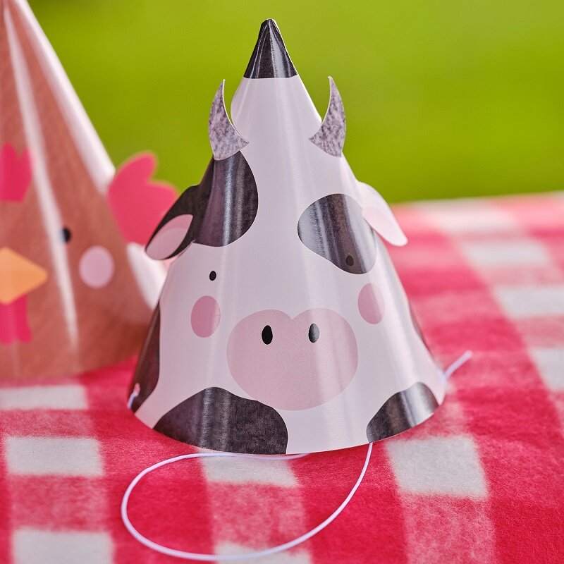Bauernhoftiere - Partyhüte 8er-Pack