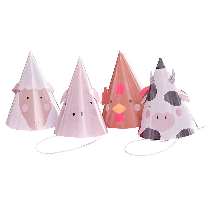 Bauernhoftiere - Partyhüte 8er-Pack