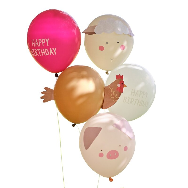 Bauernhof Tiere - Luftballons 5er-Pack