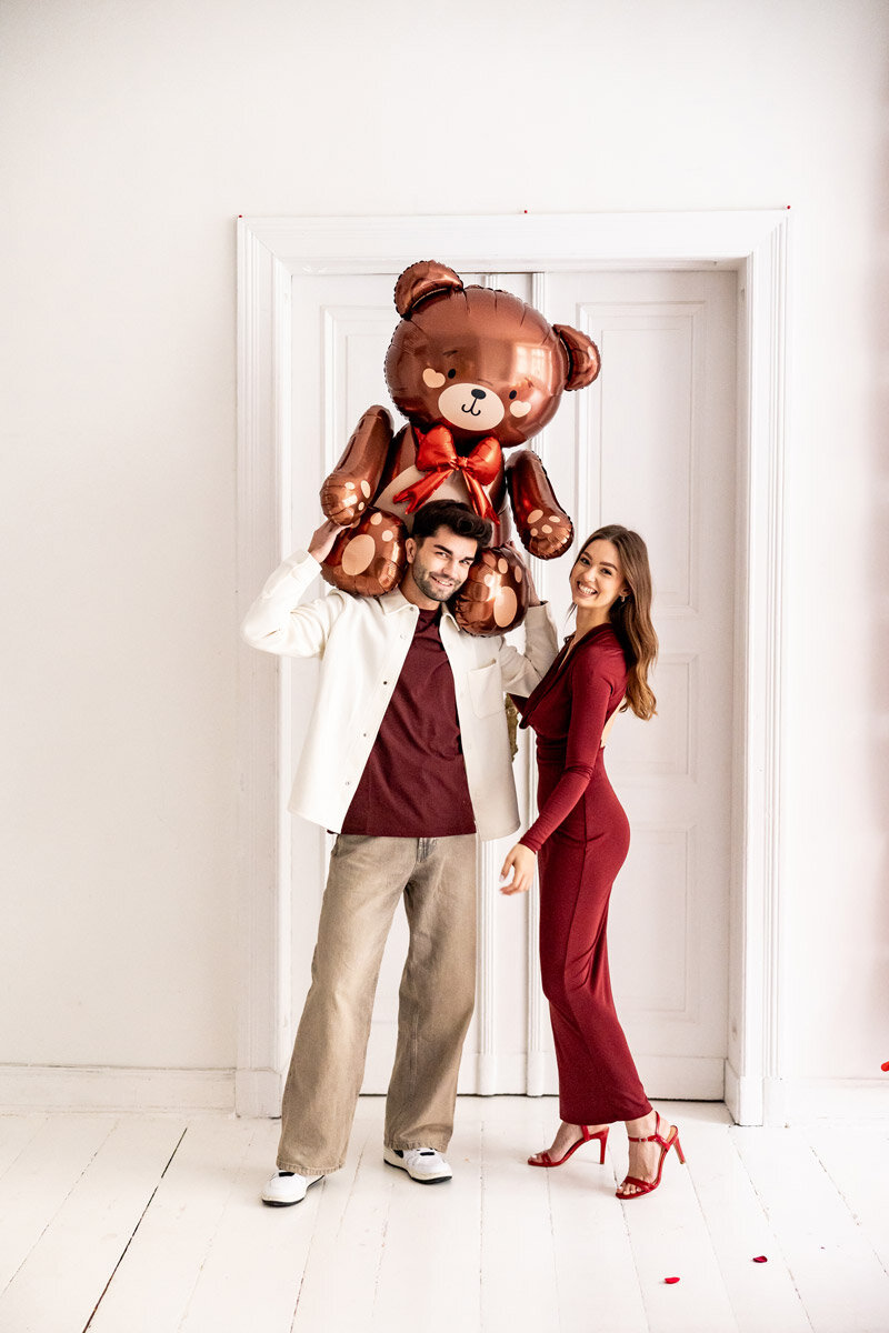 Stehender Folienballon Teddybär, 88 cm