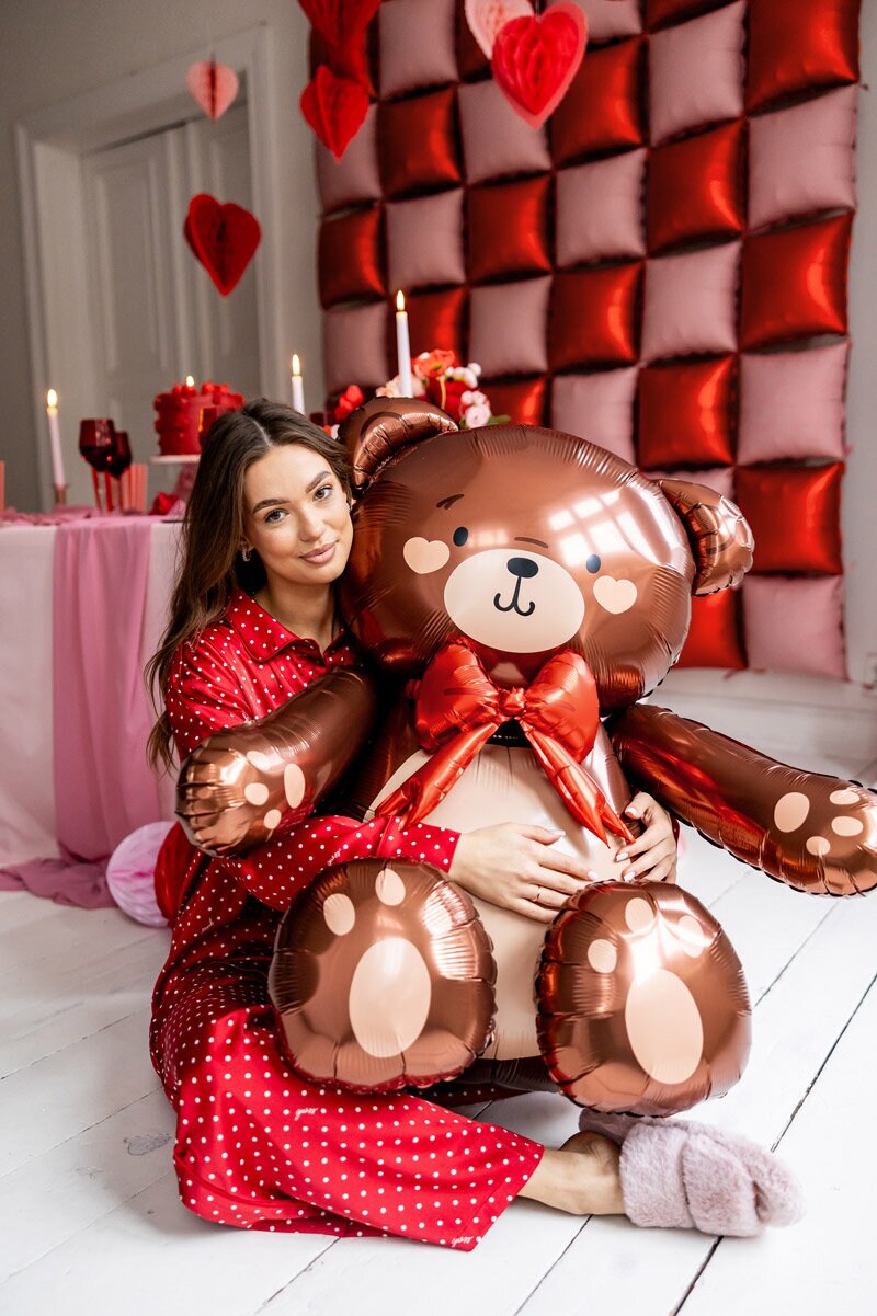 Stehender Folienballon Teddybär, 88 cm