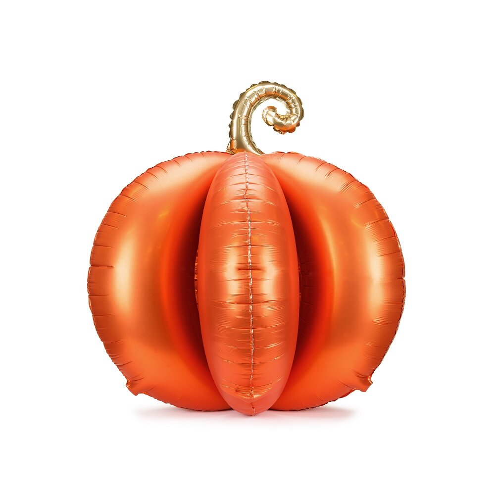 Stehender 3D Folienballon - Oranger Kürbis 90 cm