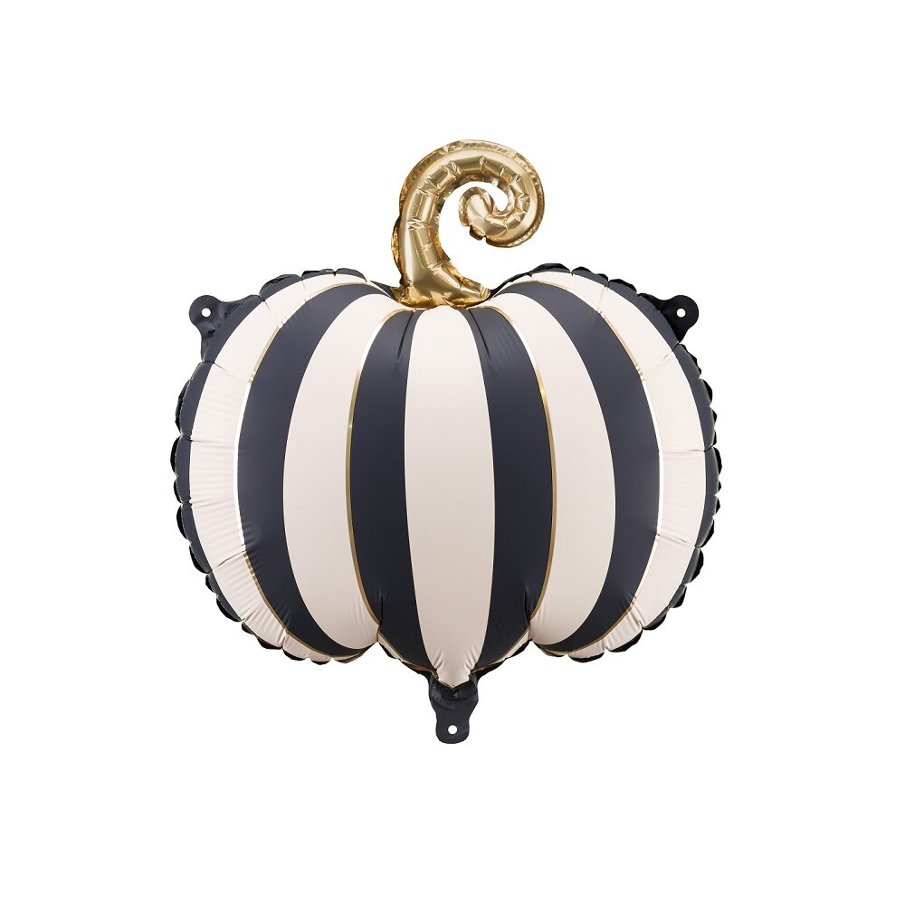 Folienballon - Gestreifter Kürbis mit Golddetails 39 cm