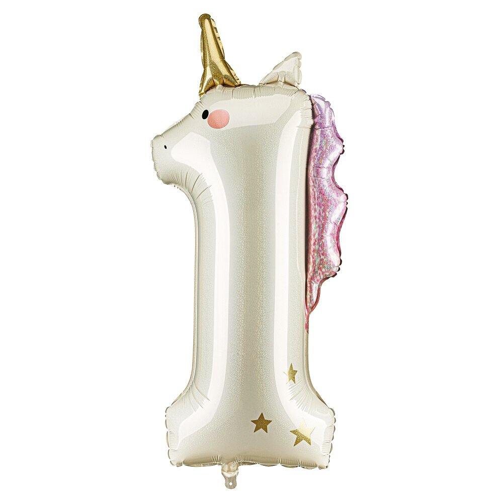 Einhorn Zahlenballon 1 (92 cm)