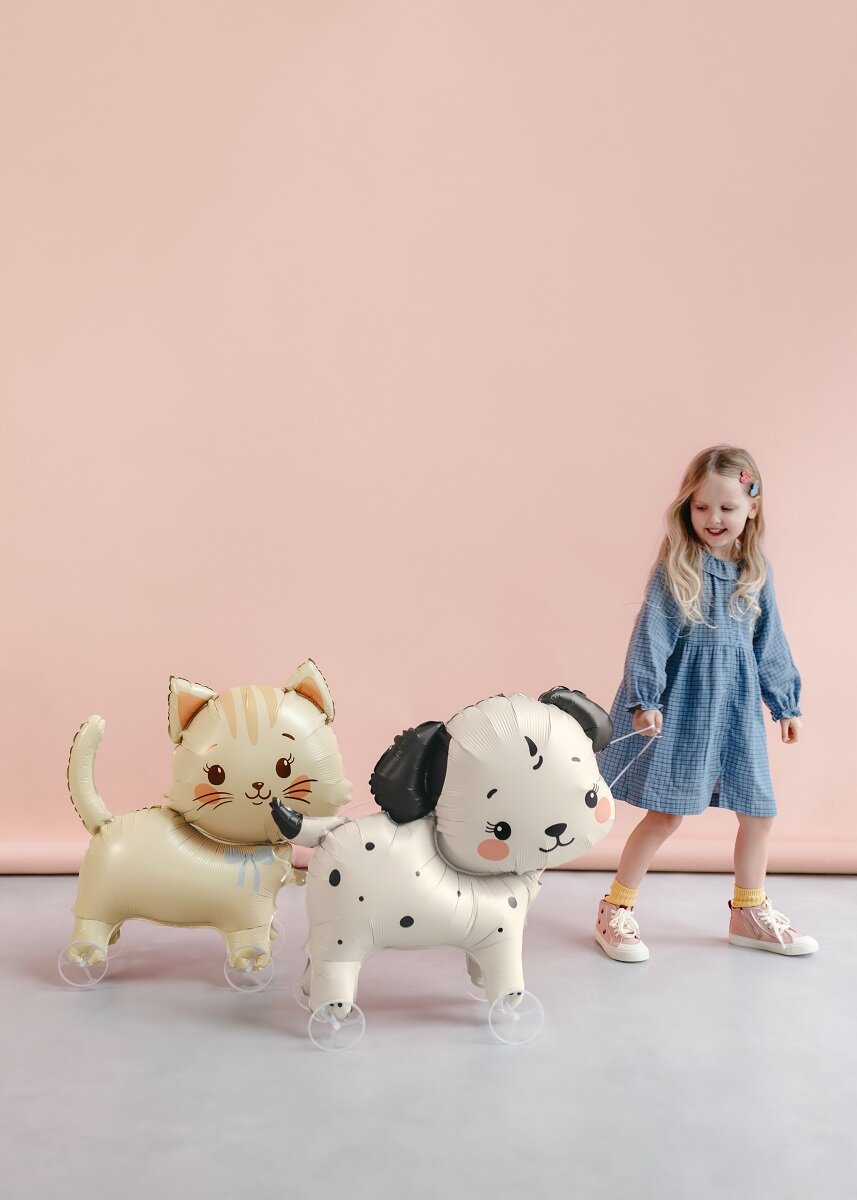 Folienballon Hund auf Rädern 70 cm