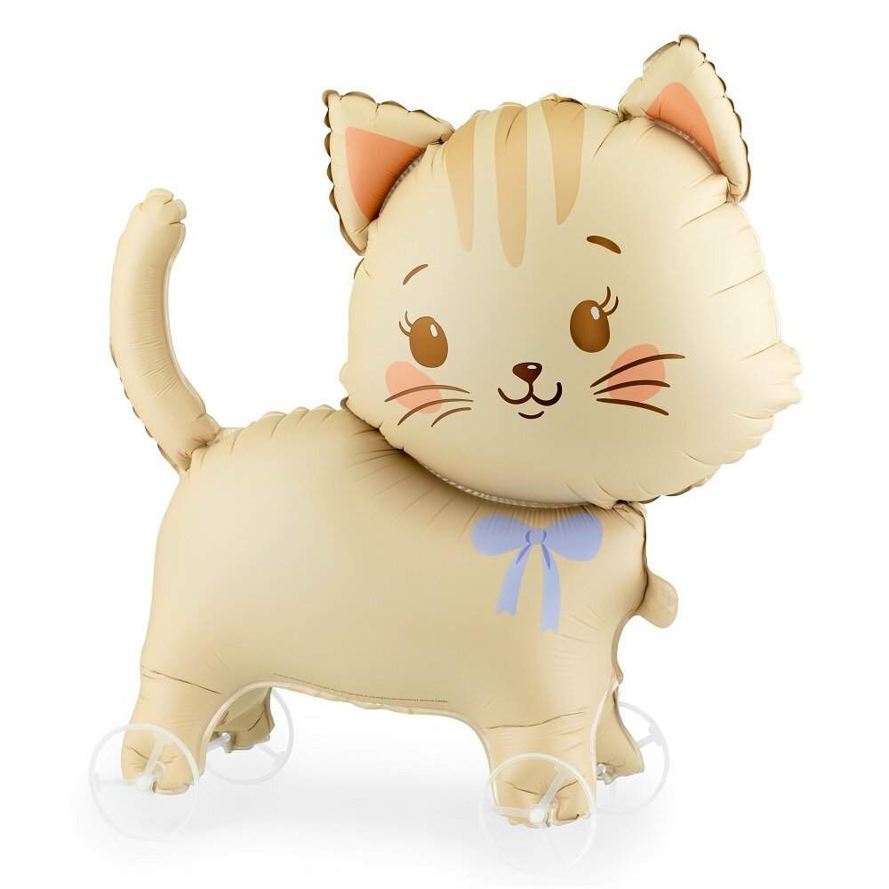 Folienballon Katze auf Rädern 65 cm
