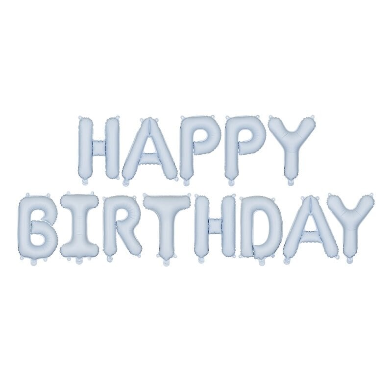 Ballonggirlande Happy Birthday Hellblau 340 cm