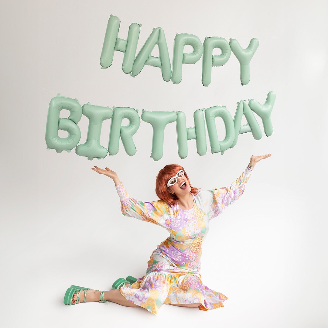 Ballonggirlande Happy Birthday Grün 340 cm