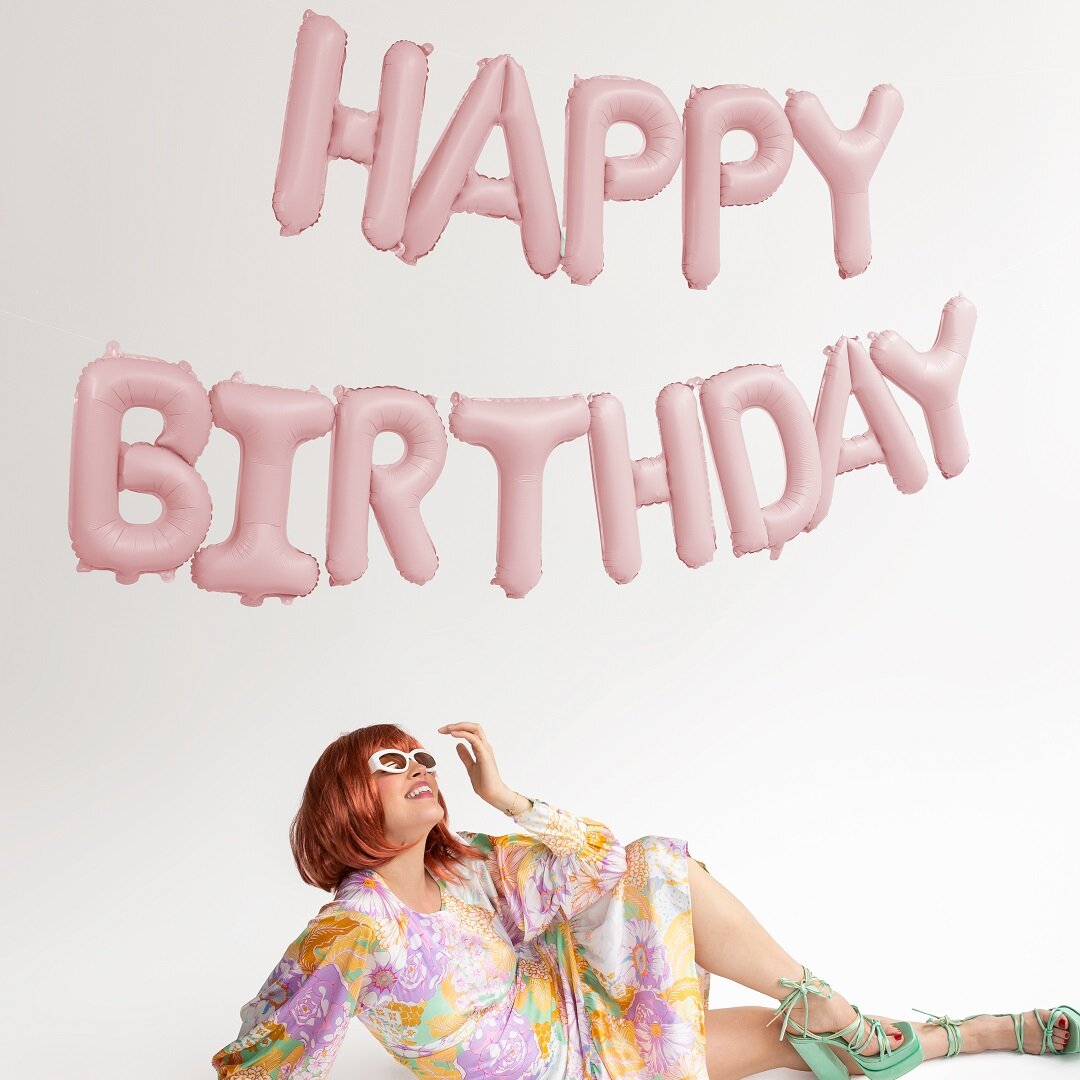 Ballonggirlande Happy Birthday Rosa 340 cm