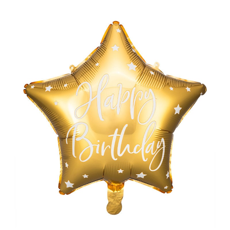 Folienballon Gold, Happy Birthday