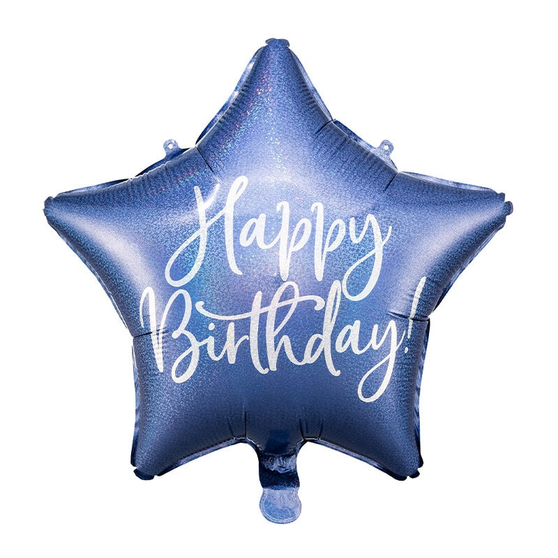 Folienballon Blau - Happy Birthday