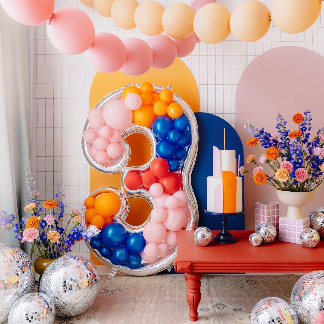 Ballonrahmen zum Dekorieren, 126 cm hoch, Zahl 3