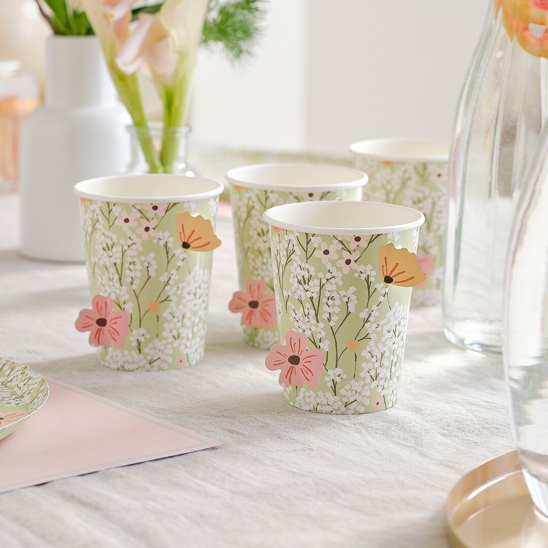 Floral Baby - Pappbecher 8er-Pack