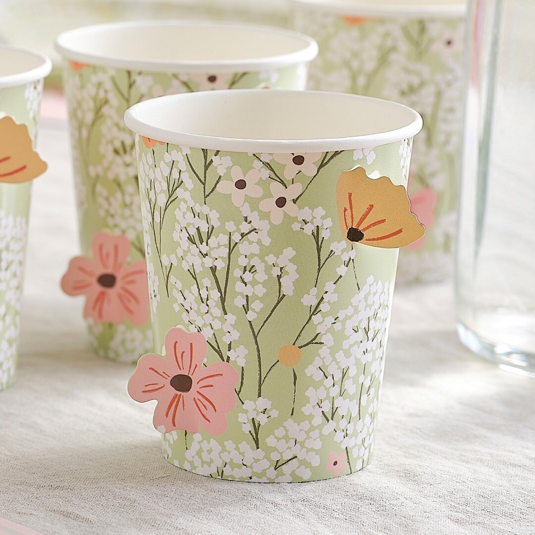 Floral Baby - Pappbecher 8er-Pack