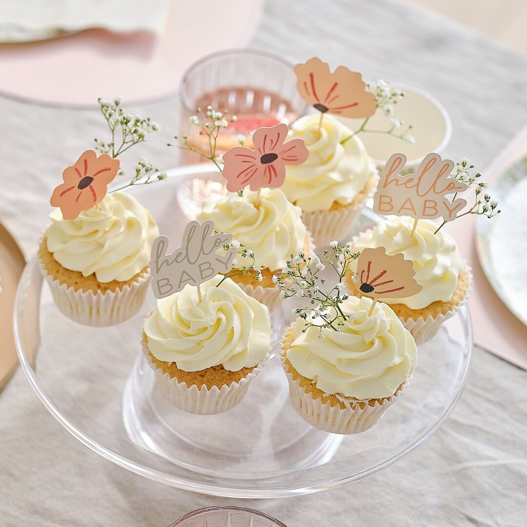 Floral Baby - Cupcake Toppers 12er Pack