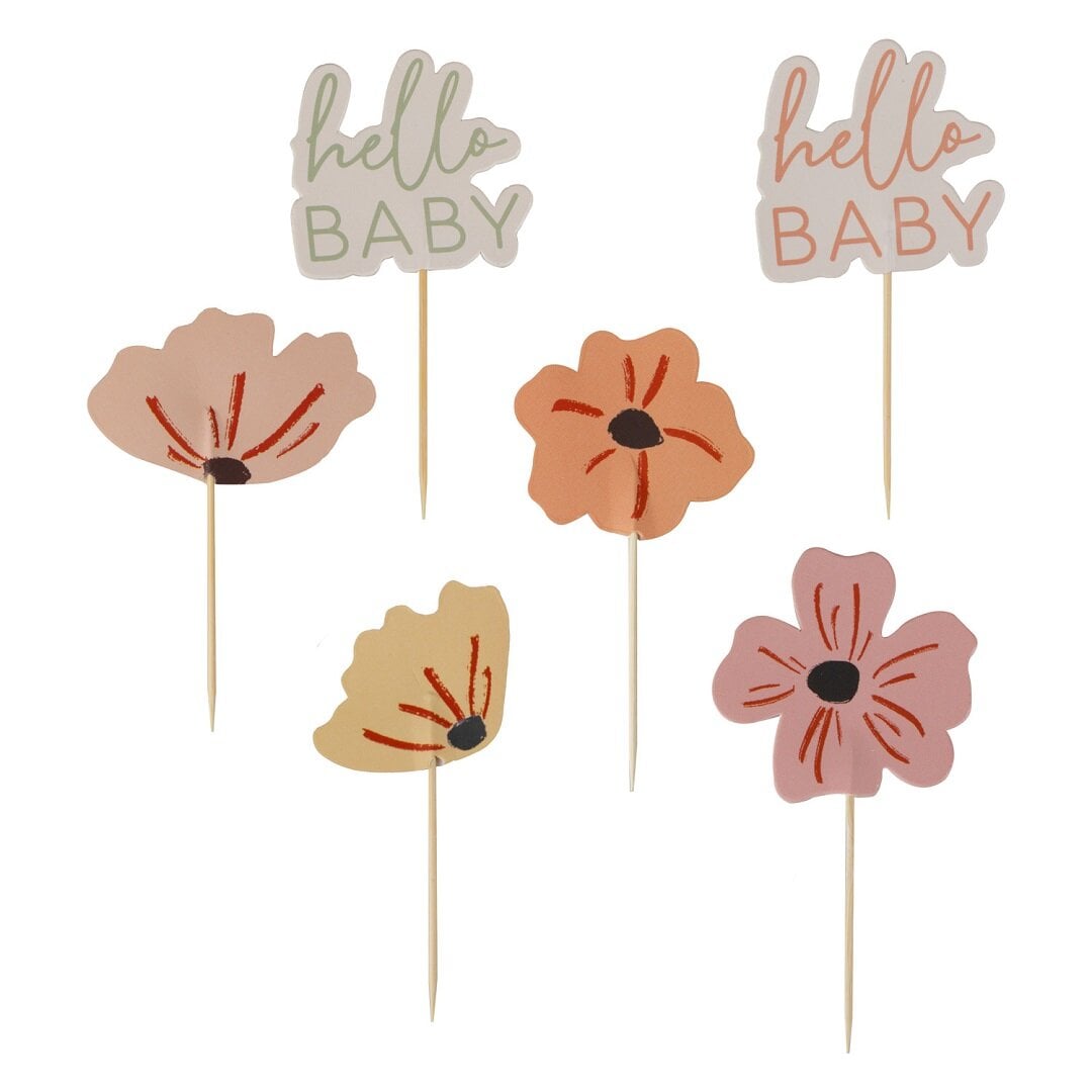 Floral Baby - Cupcake Toppers 12er Pack