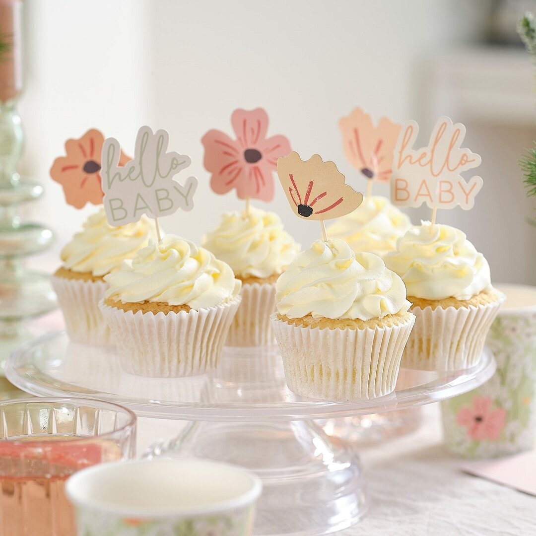 Floral Baby - Cupcake Toppers 12er Pack