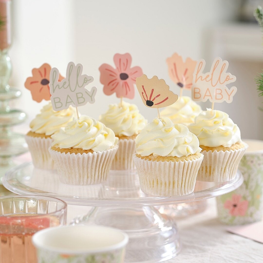 Floral Baby - Cupcake Toppers 12er-Pack
