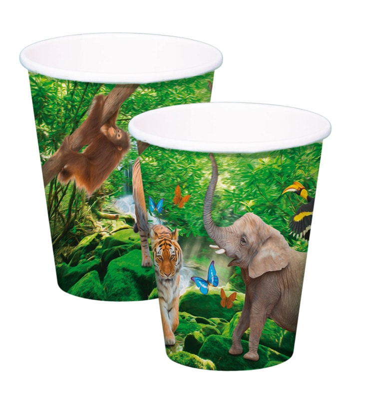 Tropische Safari - Pappbecher 8er Pack