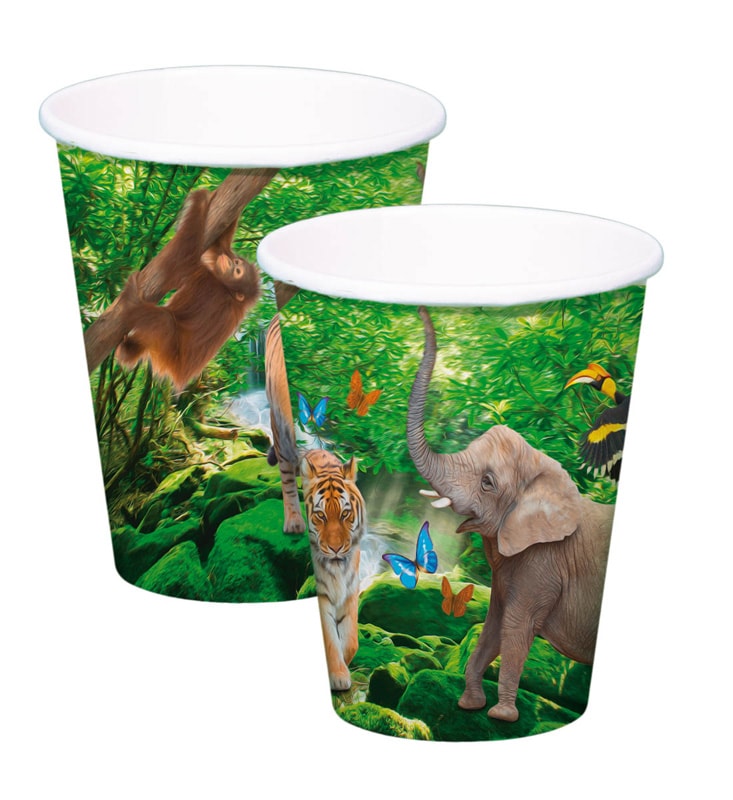 Tropische Safari - Pappbecher 8er-Pack