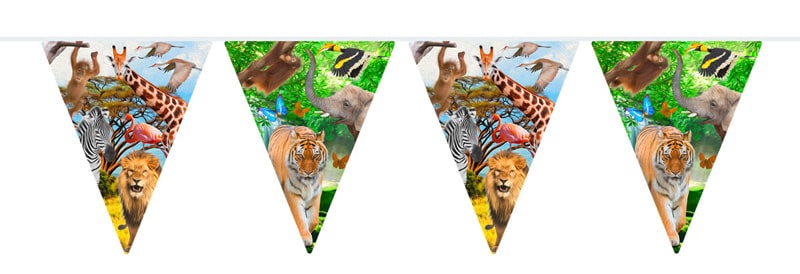 Tropische Safari - Wimpelkette 10 Meter