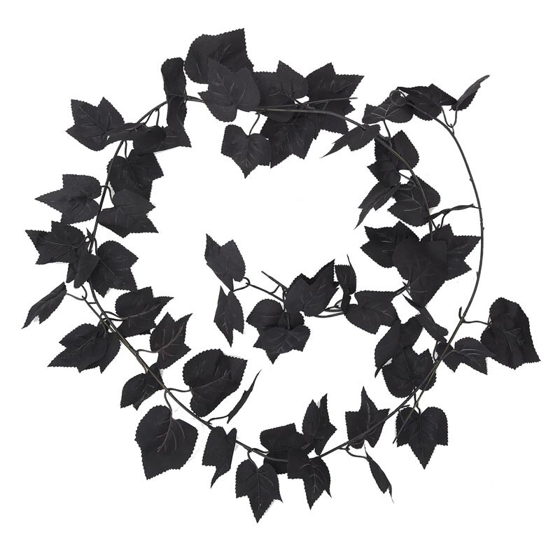 Fright Night Dekorationsgirlande schwarze Efeublätter 180 cm