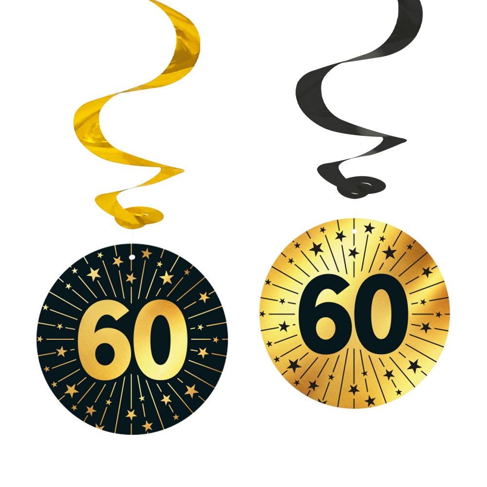 Hängedekorationen 60 Jahre 4er-Pack