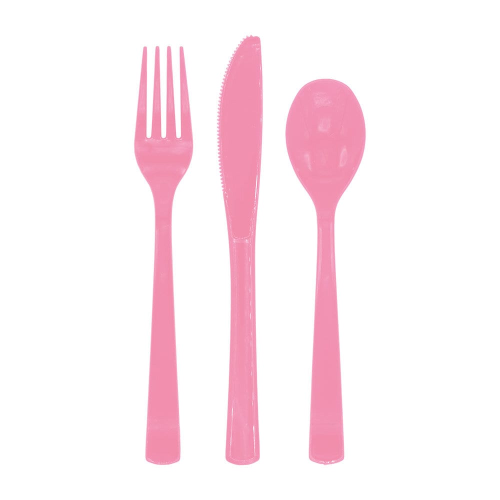 Plastikbesteck Rosa 18er-Pack